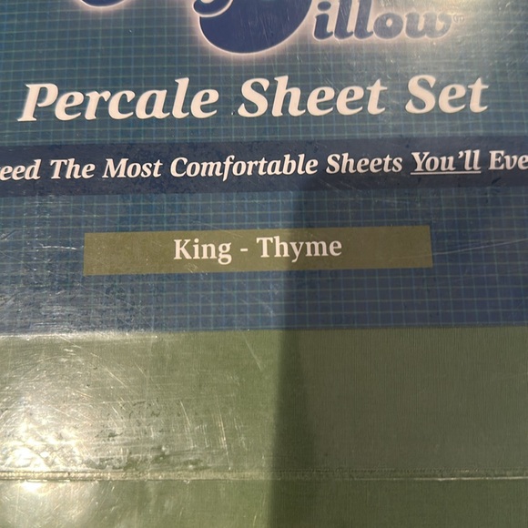 Percale Sheet Set - King, Green - Picture 2 of 2
